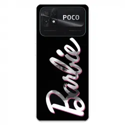 Funda Para Xiaomi Poco C40 Oficial De Mattel Barbie Logo Barbie Silicona Negra - Barbie