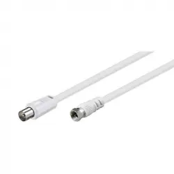 Goobay Cable Coaxial Antena a Conector F Macho/Macho 1.5m Blanco