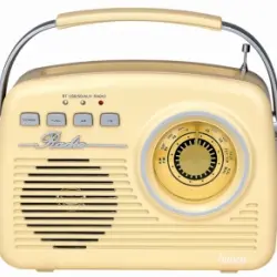 Lauson Ra143 Radio Vintage Crema Analógica Con Altavoz Integrado 2w Am/fm Batería Recargable Bluetooth Usb Sd