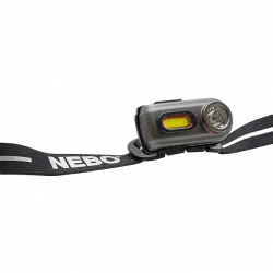Linterna - Nebo NB7004, Con cinta elástica para cabeza, LED, USB, 400 LM, 10 h, IP67, 5 Modos, Negro