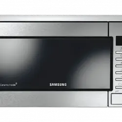 Microondas con grill - Samsung GE 87M-X, 800 W, 6 niveles, Power defrost, 23l, Inox