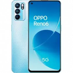 Móvil - OPPO Reno6 5G, Azul ártico, 128 GB, 8 GB RAM, 6.44" FHD+, MTK Next 5G-A, 4300 mAh, Android 11