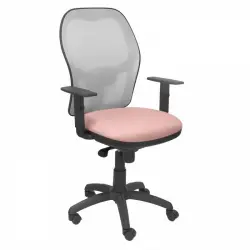 Piqueras y Crespo Jorquera Silla Malla Gris Asiento Bali Rosa Pálido
