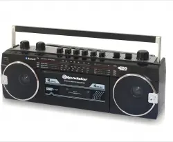 Radio Cassette Grabador Roadstar Rcr3025ebt Con Bluetooth Estilo Retro Vintage Años 70-80's En Color Negro