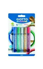 Set de 5 tubos cola Giotto Glitter Glue Mettalic
