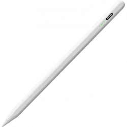Stylus pen - Dam Electronics 314, Para iPad, USB-C, Punta reemplazable, Apagado automático, Blanco
