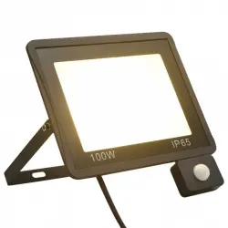 vidaXL Foco LED con sensor 100 W blanco cálido