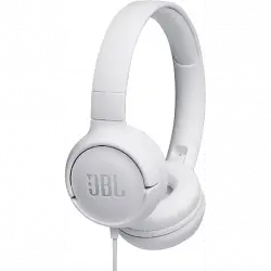 Auriculares - JBL Tune 500, Pure Bass Sound, Micrófono, Plegables, Control volumen, Blanco