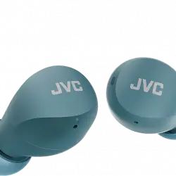 Auriculares True Wireless - JVC Gumy Mini HA-A6T, Control táctil, Autonomía 23 horas, Compatible con asistente de voz, IPX4, Verde + Estuche carga