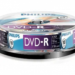 Bobina DVD-R - Philips DM4S6B10F/00, 10 unidades, 4.7 GB