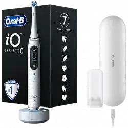 Cepillo eléctrico - Oral-B iO 10, Con 1 Cabezal y Estuche De Viaje Carga, Diseñado Por Braun, Blanco