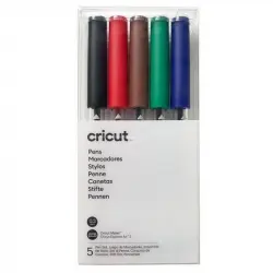 Cricut Pack de 5 Bolígrafos Básicos Extra Finos 0.3mm