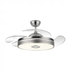 Fabrilamp Matanuska Ventilador de Techo Bluetooth con Luz LED y Mando 32W Níquel