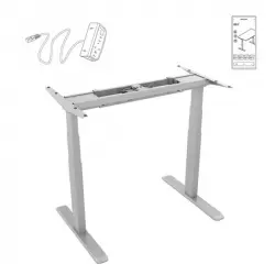 Kimex Escritorio Motorizado Sentado/de Pie 180x75cm, Altura 62-128cm, Tablero Nogal / Base Gris, Conectado