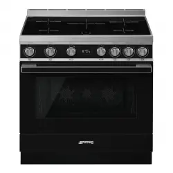 Smeg - Cocina compacta Smeg 90 cm, placa inducción 5 zonas y horno - CPF9IPBL.