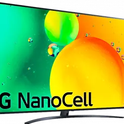 TV LED 75" - LG 75NANO766QA, UHD 4K, Procesador Inteligente α5 Gen5 AI Processor Smart TV, DVB-T2 (H.265), Azul Oscuro Ceniza