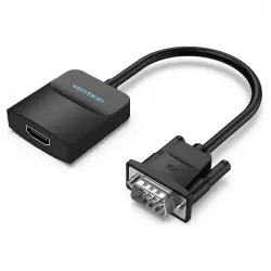 Vention ACNBB Cable Conversor VGA Macho a HDMI Hembra con Audio 1080p 60Hz 15cm Negro