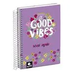Agenda escolar A5 2022/23 Busquets día por página Good Vibes castellano-inglés