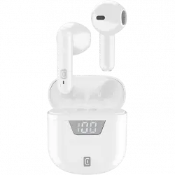 Auriculares True Wireless - CellularLine Seek, De botón, Bluetooth, USB-C, Blanco + Estuche de carga