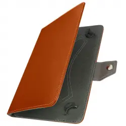 Avizar Funda Solapa Efecto Cuero Lengüeta Magnética Naranja Envejecido para Tablet 10"
