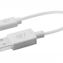 Cable - ISY IUC-1003, De Micro USB a USB, Universal, Longitud 15 cm, Blanco