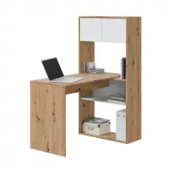 Escritorio-estanteria Duo 100 Blanco Artik -roble Nodi