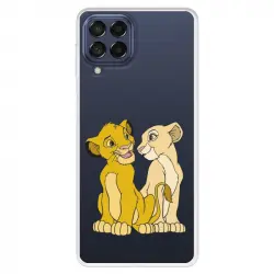 Funda Oficial de Disney Simba y Nala Silueta El Rey León para Samsung Galaxy M53