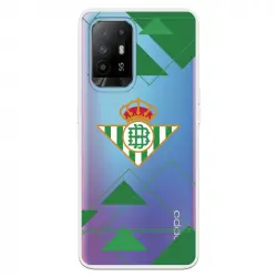 Funda Para Oppo A94 5g Del Betis Escudo Fondo Transparente - Licencia Oficial Real Betis Balompié