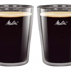 Set de vasos - Melitta Doble Cristal Medianos, 200 ml, Para Café, 2 Unidades, Transparente
