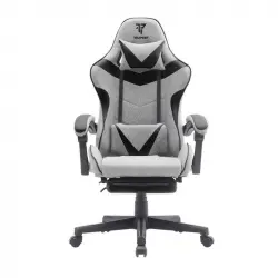 Tempest Shake Silla Gaming con Reposapiés y Masaje Gris/Negra Tela Transpirable