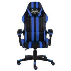 VidaXL Silla Gaming de Cuero Sintético Negro/Azul