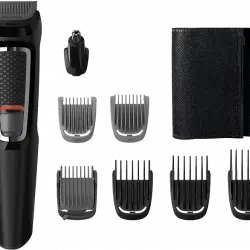 Afeitadora multifunción - Philips S3000 MG3730/15, Recortadora 8 en 1, afeitadora para barba y cortapelos, seco húmedo