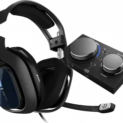 Auriculares gaming - Astro A40 TR, De diadema, Con cable, Cancelacion Activa de ruido, Para PS4 / PC, Negro y Azul+ MixAmp Pro TR