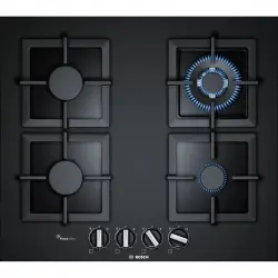 Bosch Serie 6 PPH6A6B20 Encimera de Gas 4 Zonas 60cm Cristal Negro