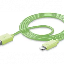 Cable USB - CellularLine USBDATAMFISMARTG, 1m, Lightning, Verde