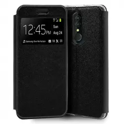 Cool Funda Flip Cover Liso Negro para Alcatel 3 (2019)