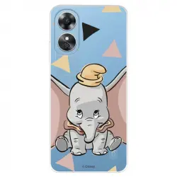 Funda Para Oppo A17 Oficial De Disney Dumbo Silueta Transparente - Dumbo