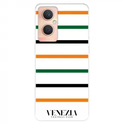 Funda Para Oppo A96 4g Del Venezia Football Club Fondo Blanco Rayas - Licencia Oficial Venezia Football Club