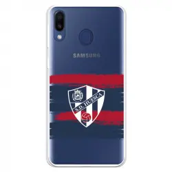 Funda Para Samsung Galaxy M20 Del Huesca Rayas Transparente - Licencia Oficial Sd Huesca