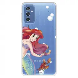Funda para Samsung Galaxy M52 5G Oficial de Disney Ariel y Sebastián Burbujas La Sirenita