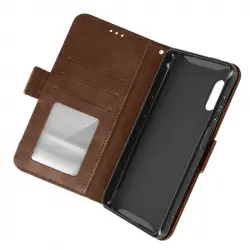 Funda Samsung Galaxy Xcover Prosolapa Tarjetero Y Soporte De Vídeo Marrón