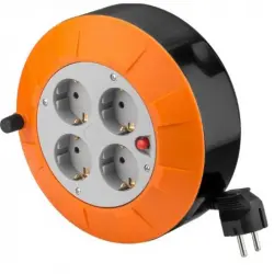 Goobay Alargadera Eléctrica 4 Tomas Schuko 5m Naranja