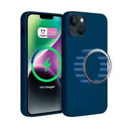 Icoveri Funda Silicona con Círculo Magnético Azul para iPhone 15