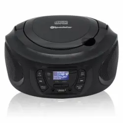 Radio Portátil Dab Dab+ Fm, Reproductor Cd-mp3, Usb, Aux-in, Mando A Distancia, Reloj Alarma Negro Roadstar Cdr-375d+/bk