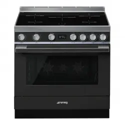 Smeg - Cocina compacta Smeg 90 cm, placa inducción 5 zonas y horno - CPF9IPAN.