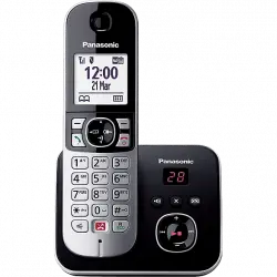 Teléfono - Panasonic KX-TG6861SP, Inalámbrico, Bloqueo Llamadas, Contestador, Manos Libres, No Molestar, Negro