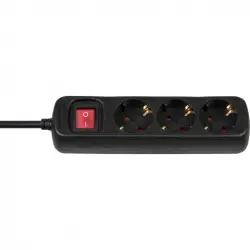 Brennenstuhl Regleta de Enchufes con 3 Tomas con Protección de Contacto Aumentada 1.4m Negro