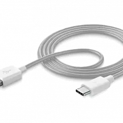 Cable USB - CellularLine USBDATATYCSMART, 1 m, A, C, Blanco