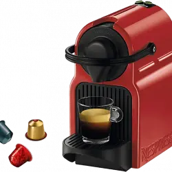 Cafetera de cápsulas - Nespresso® Krups INISSIA XN1005P4, Presión 19 bares, Potencia 1260W, Rojo