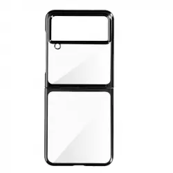 Forcell Funda Rígida Dorso Transparente con Borde Negro Cromado para Samsung Z Flip 4